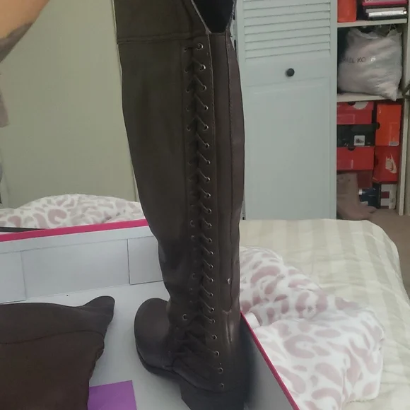Vince Camuto VC-Bolina boots carob two tone antique size 9 - Picture 4 of 4